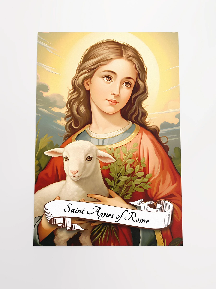 Saint Agnes of Rome Patron Saint of Young Girls, Girl Scouts, Chastity, Virgins, Engaged Couples, Abuse Victims, Gardeners, Matte Poster product image (3)