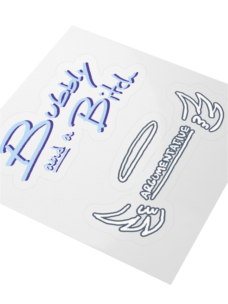 Bubbly and a B (blue and purple shadow design) sticker pack product image (7)