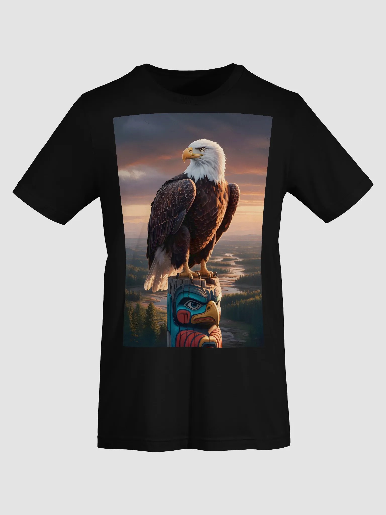 Graphic Grove Unisex Supersoft T-Shirt - Native American Eagle and Totem Pole Design product image (67)