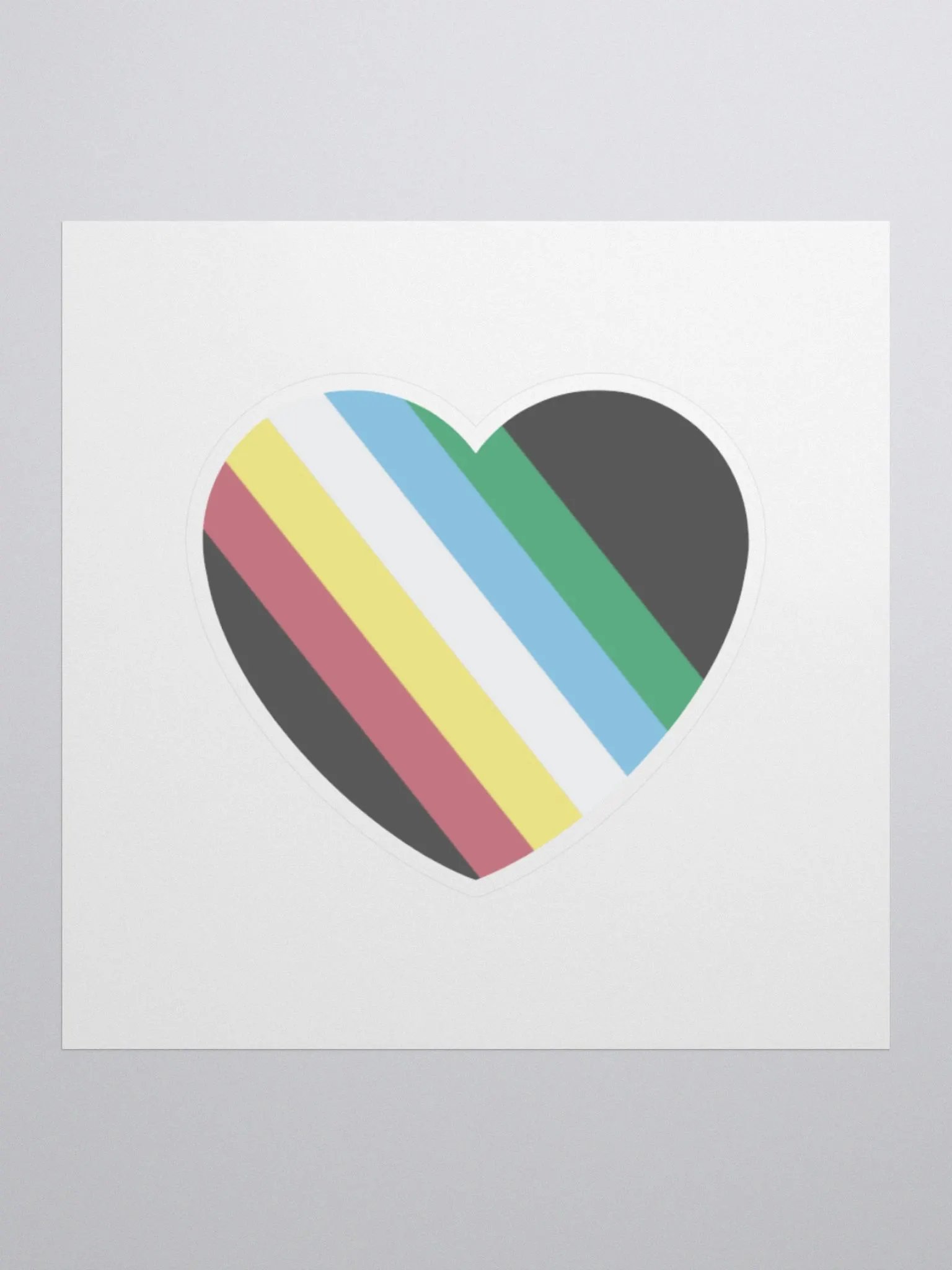 Disability Pride Heart Vinyl Sticker product image (1)