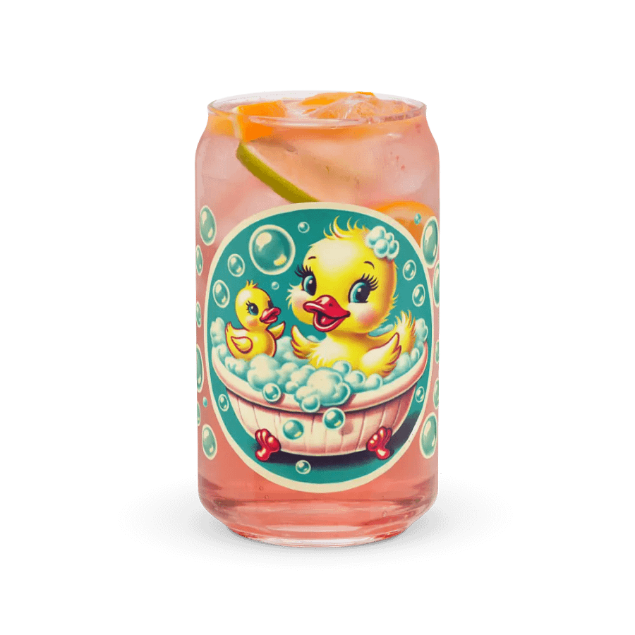Ducky in a Bubble Bath Glass with Optional Lid and Straw product image (37)