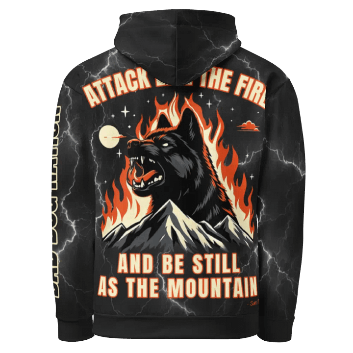 Attack Like the Fire and Be Still as the Mountain - Adult All-Over Print Unisex Hoodie product image (1)