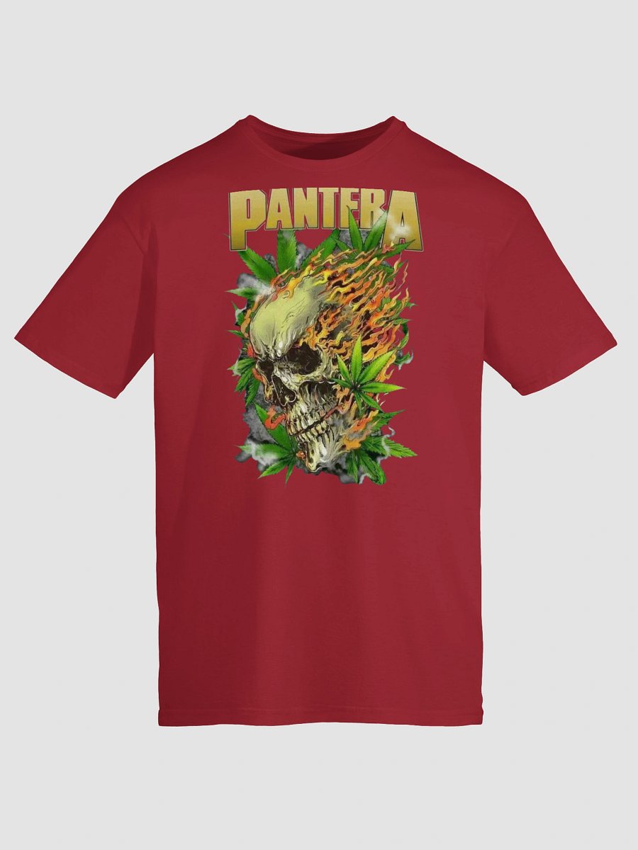 Pantera T-Shirt - Flaming Skull & Cannabis Leaf Stoner Metal product image (6)