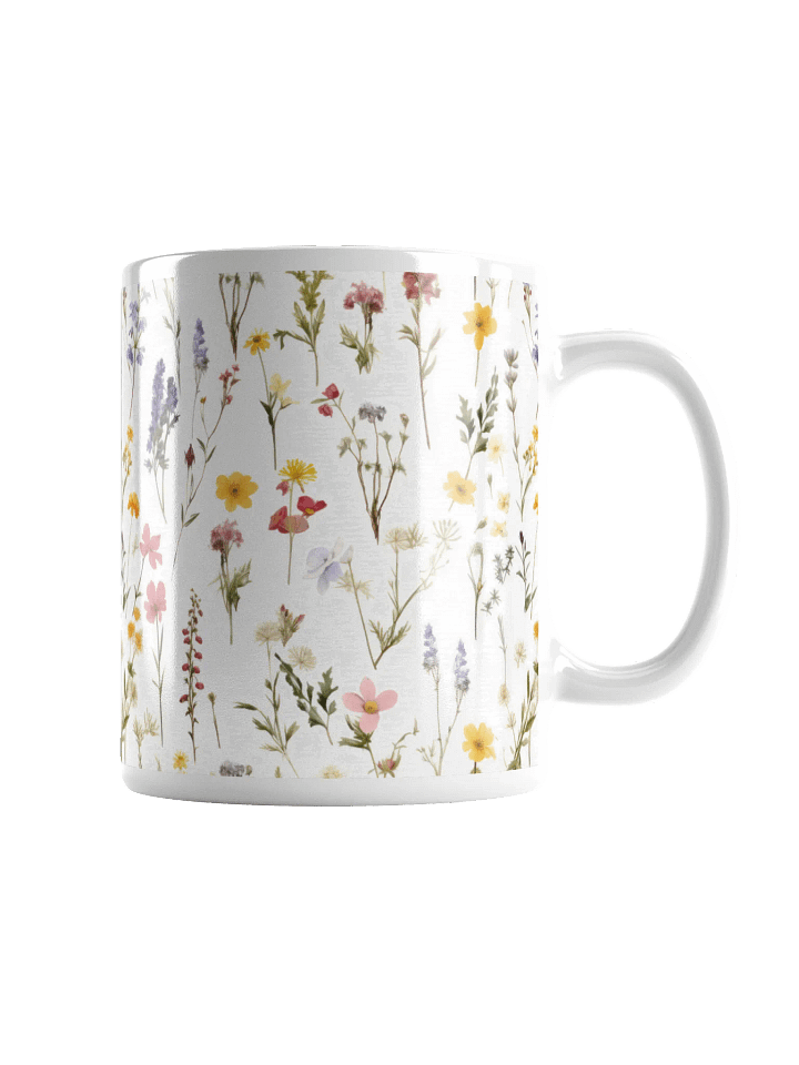 Multicolor Floral White Glossy Ceramic Mug by Treasure Pie product image (1)