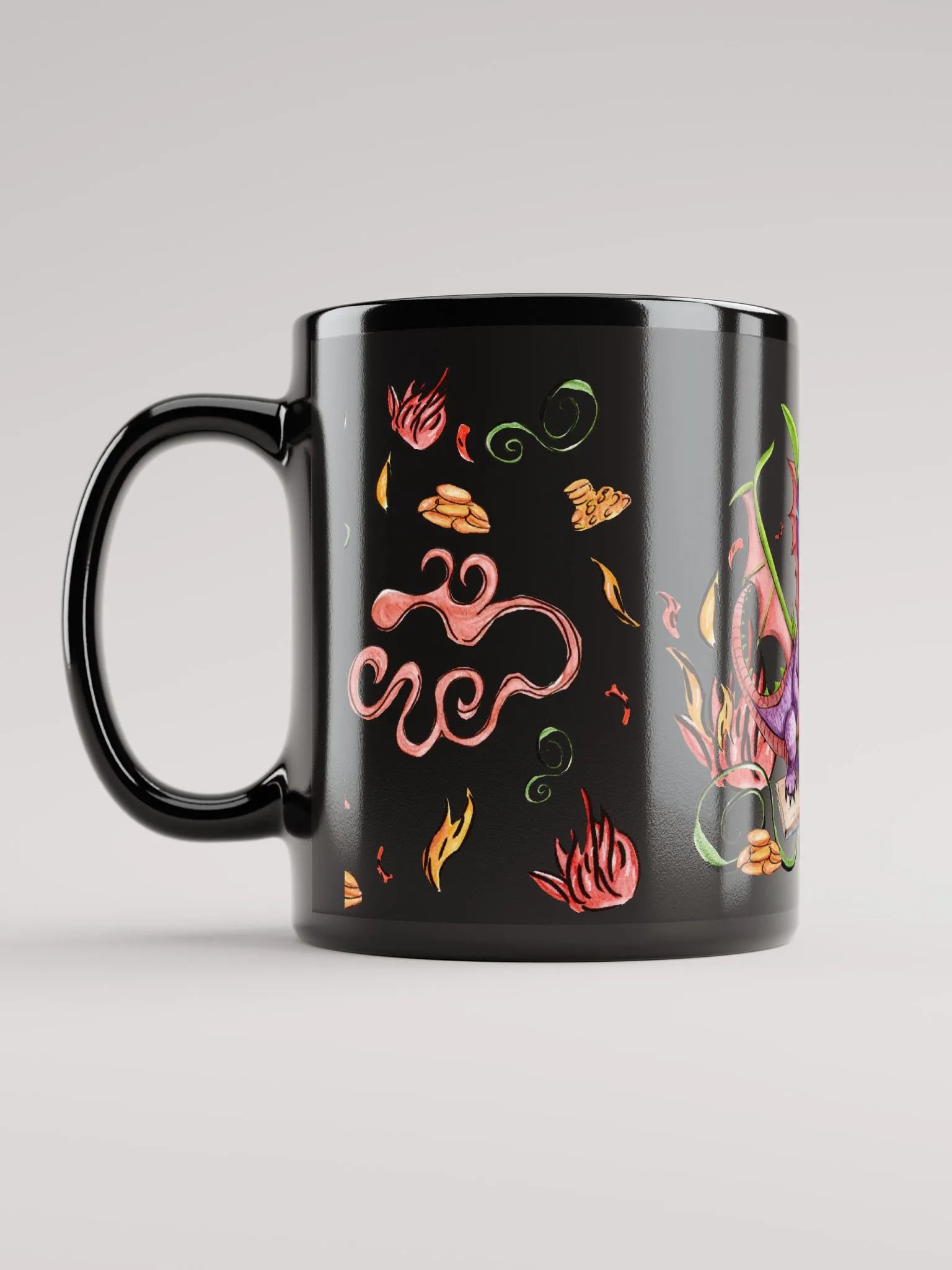 Learning to Breathe Fire Dragon 11 oz Black Mug product image (6)