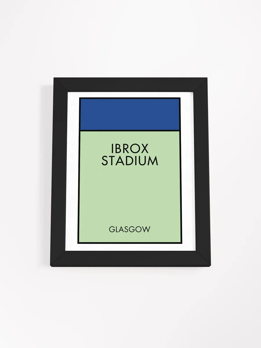 Ibrox Stadium Glasgow Monopoly Title Art Framed Print product image (1)