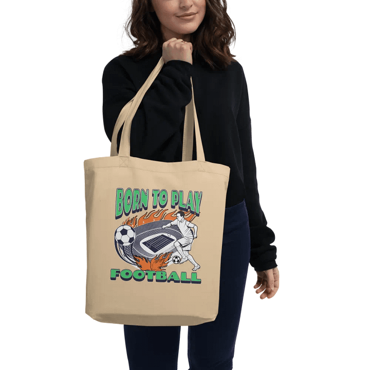 Born To Play Football Soccer Flaming Spirit Tote Bag product image (2)