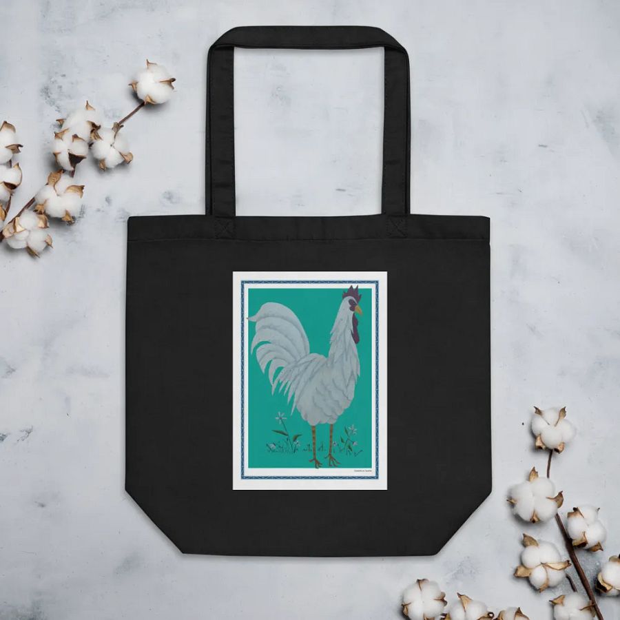 Eco Friendly Tote Bag with Chicken and Green Background product image (5)