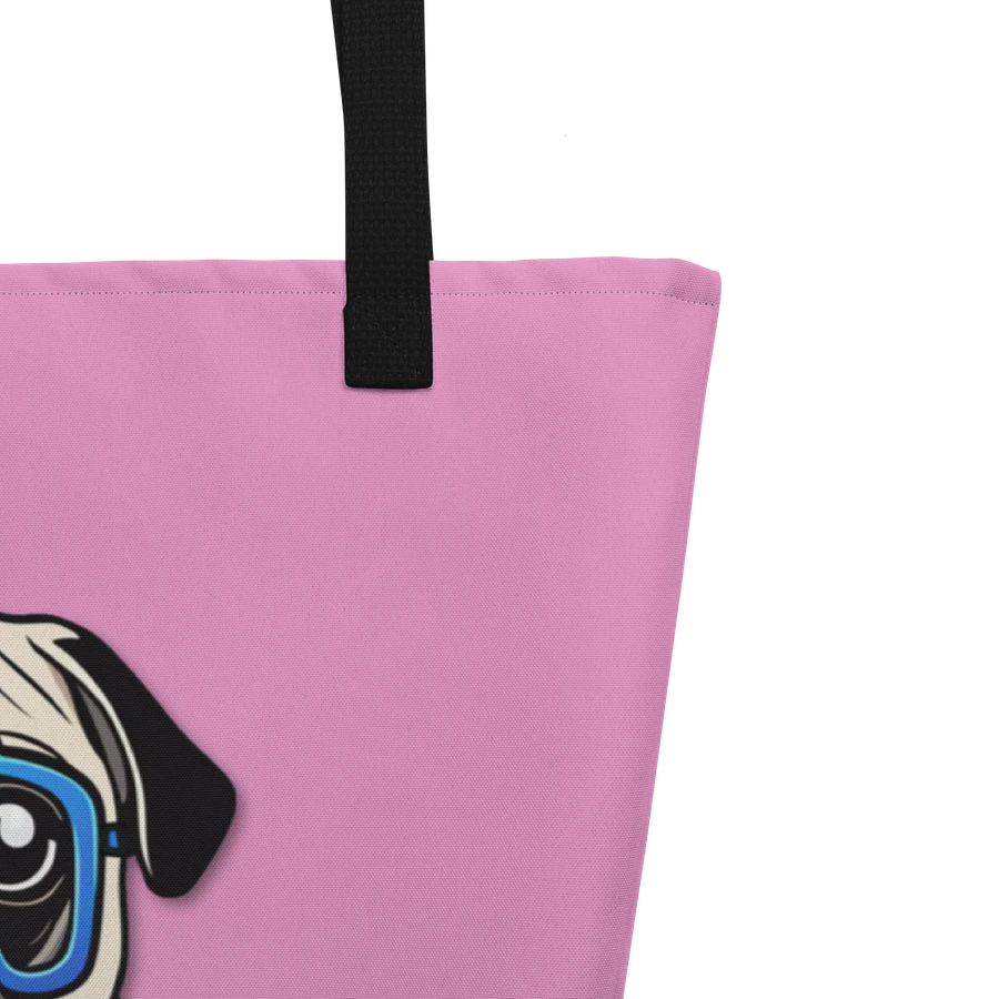 Retro Pug Mom Tote Bag With Pocket-Purple product image (4)