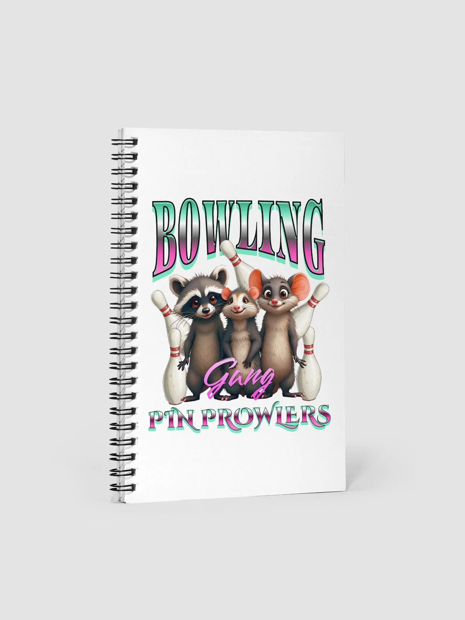 Bowling Gang Pin Prowlers Raccoon Spiral Notebook product image (2)