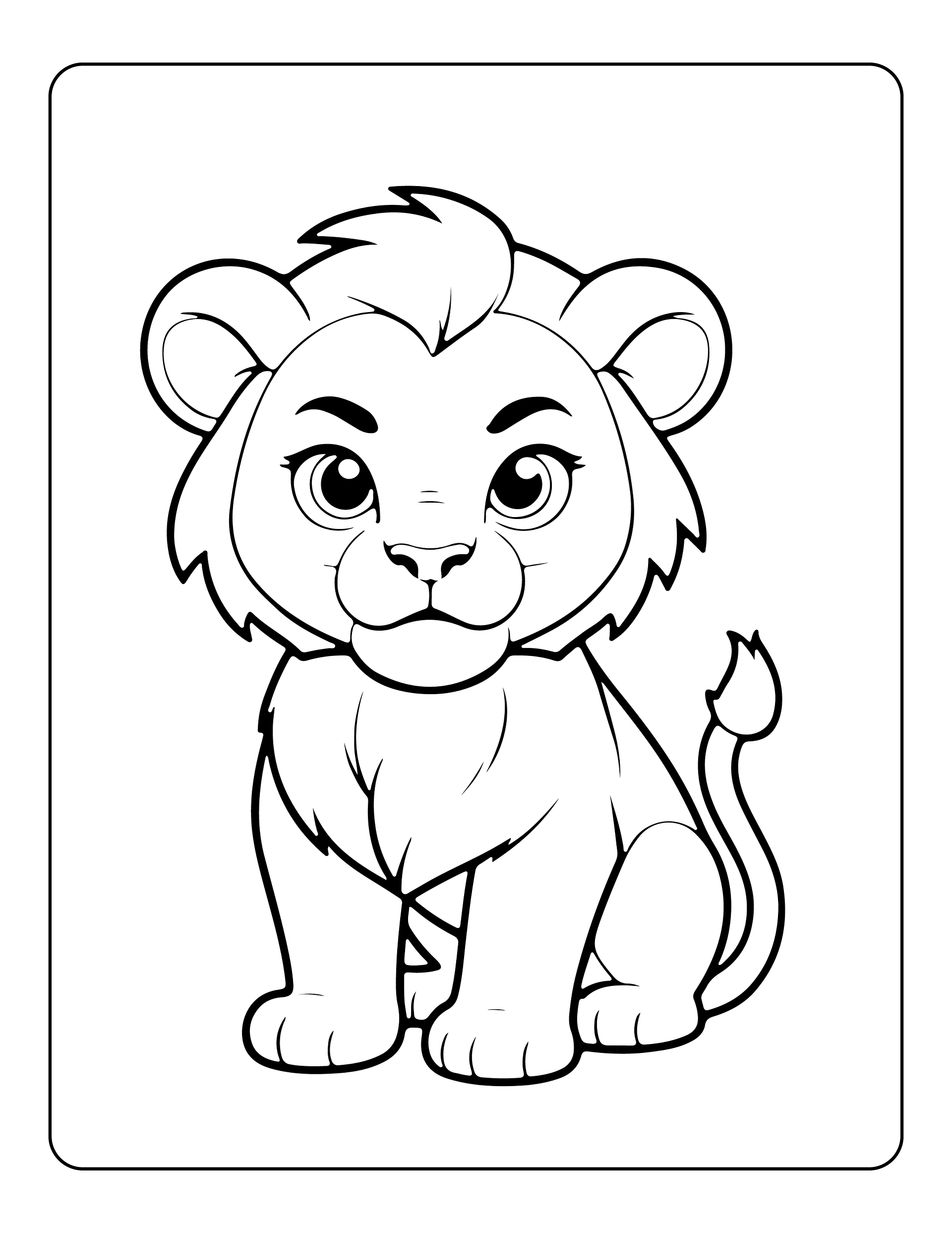 100 Cute Lion Coloring Pages for Kids PDF product image (1)