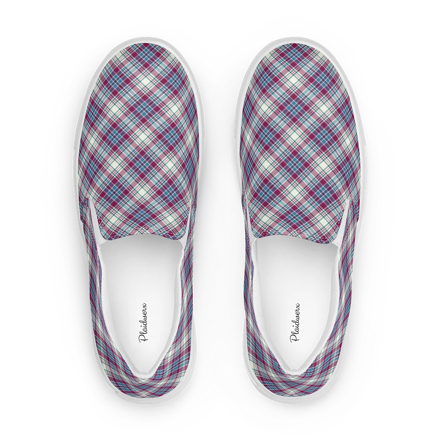 Turquoise and Magenta Plaid Women's Slip-On Shoes product image (1)