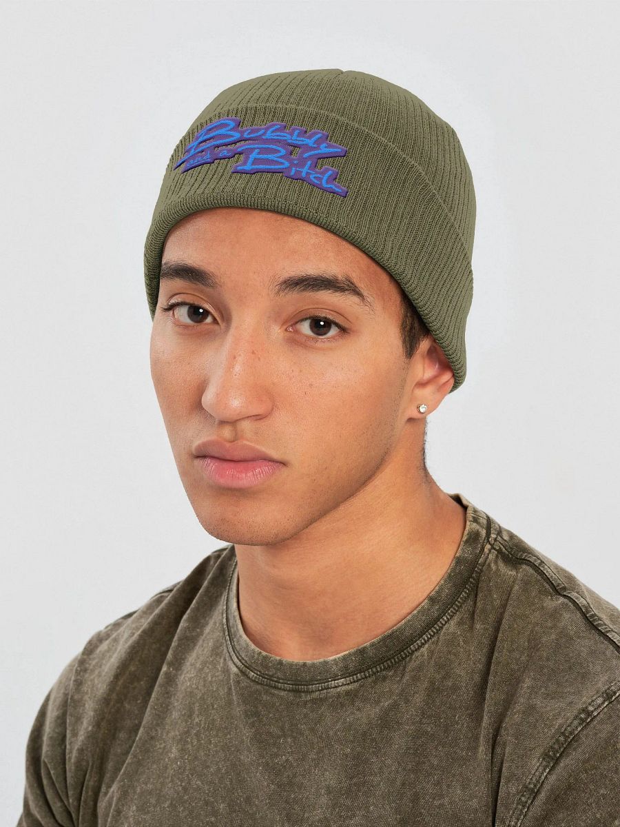 Bubbly and a Bitch (violet design) embroidered organic beanie product image (8)