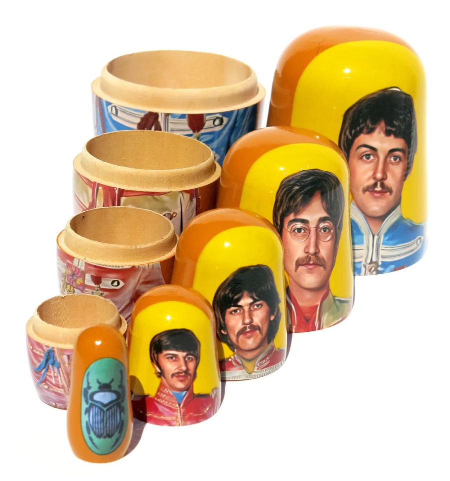 The Beatles Paul McCartney 5 Piece Nesting Doll set - Handcrafted Stacking Matryoshka Set - FREE U.S. SHIPPING! product image (4)