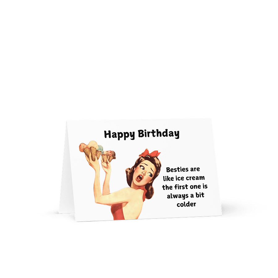 Funny Retro 1950s Happy Birthday Bestie Card product image (2)
