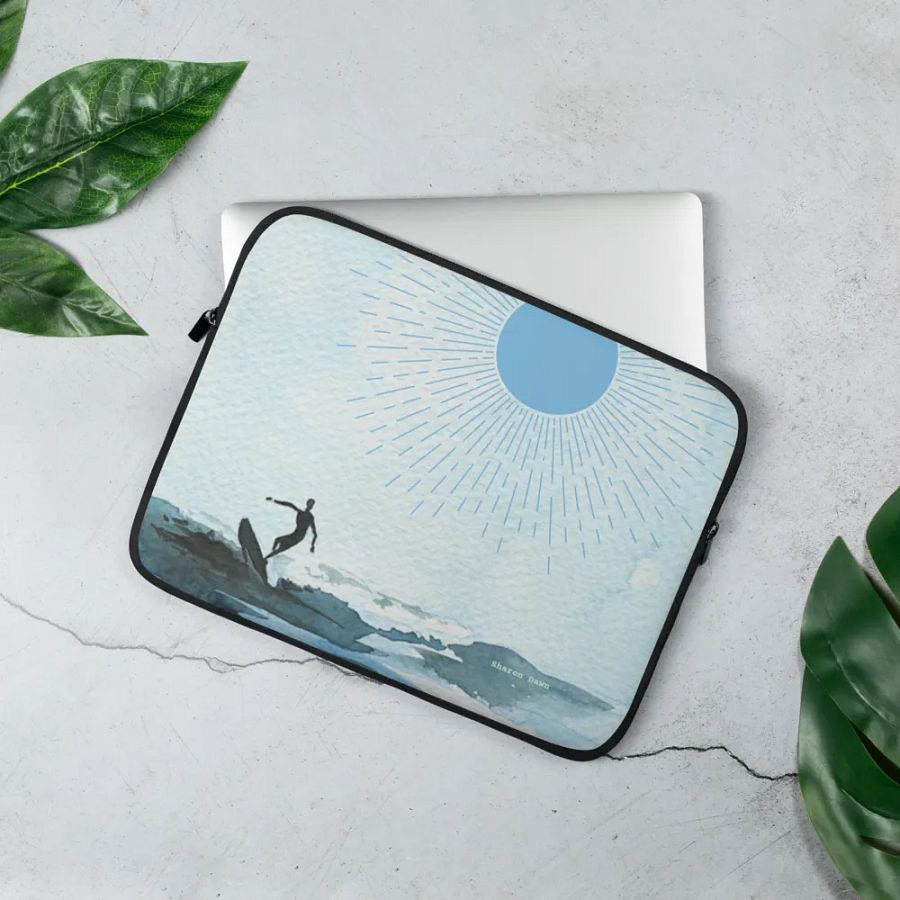 Tranquil Surfing Seascape Laptop Cover product image (3)