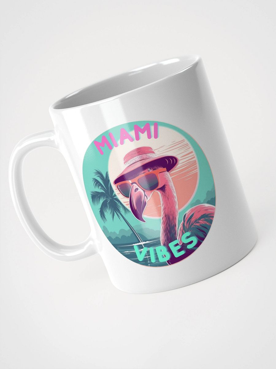 Miami Vibes White Glossy Flamingo Mug product image (9)