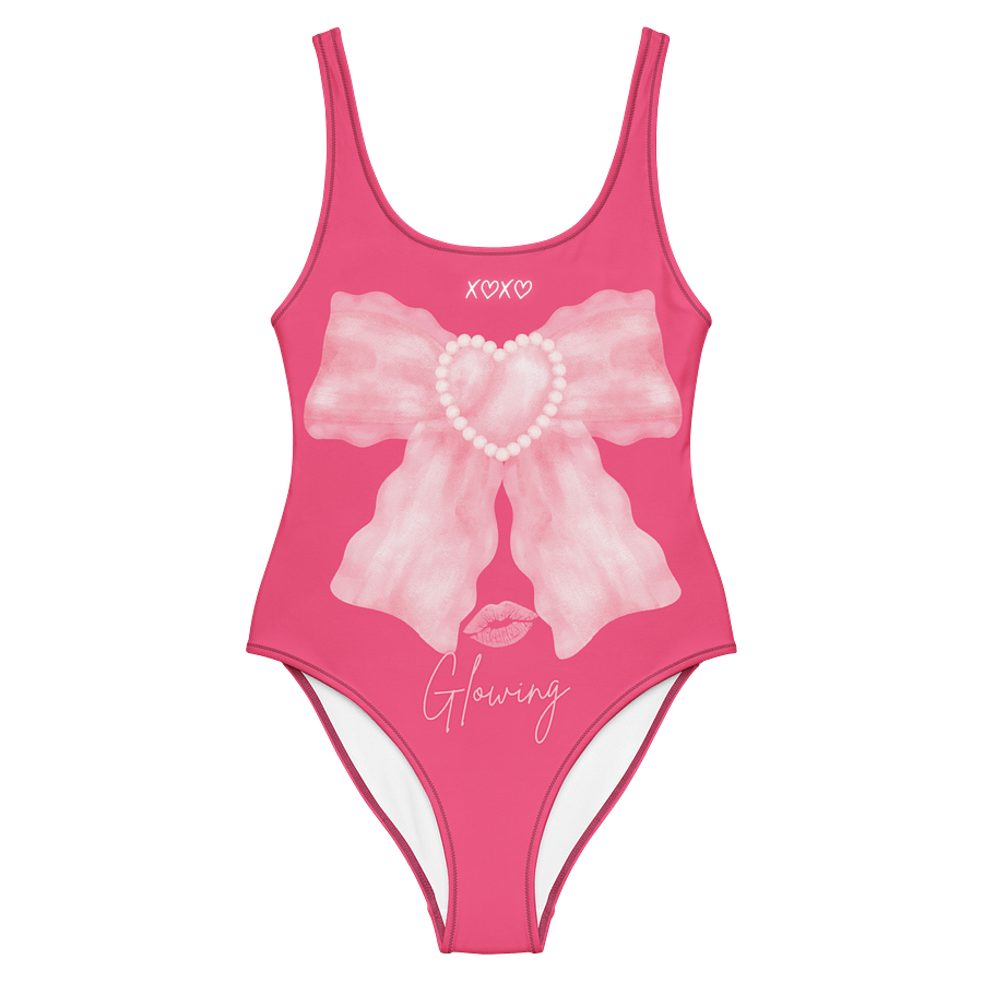 🎀 Glowlita "Pink Twilight" Pearl-Bow Glow One-Piece product image (1)