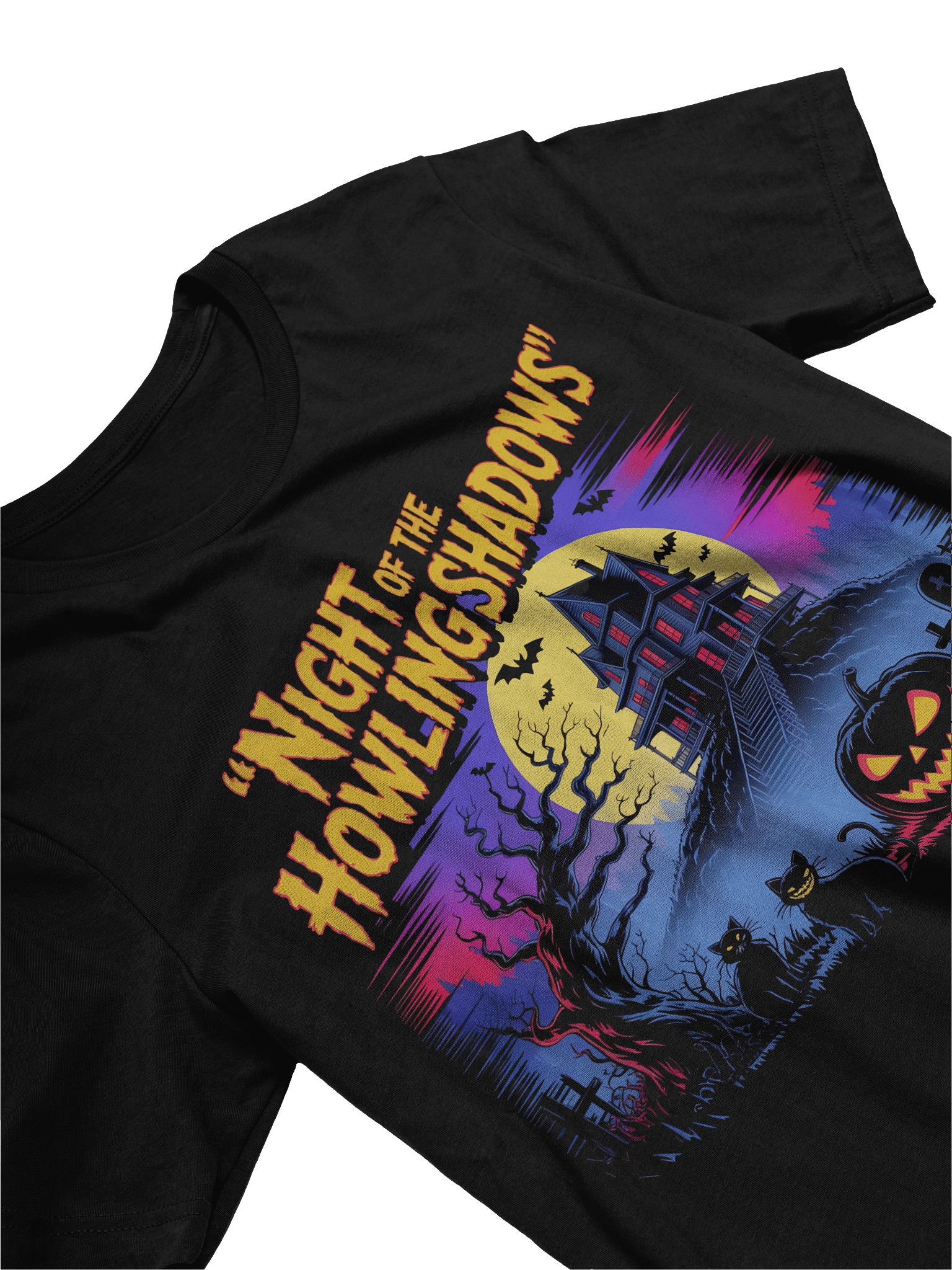 Night of the Howling Shadows Halloween T-Shirt product image (3)