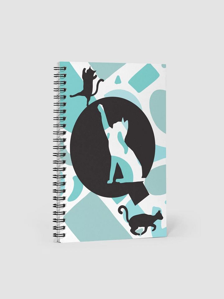Monogram Letter Q Cat Lover Geometric Blues Notebook product image (2)