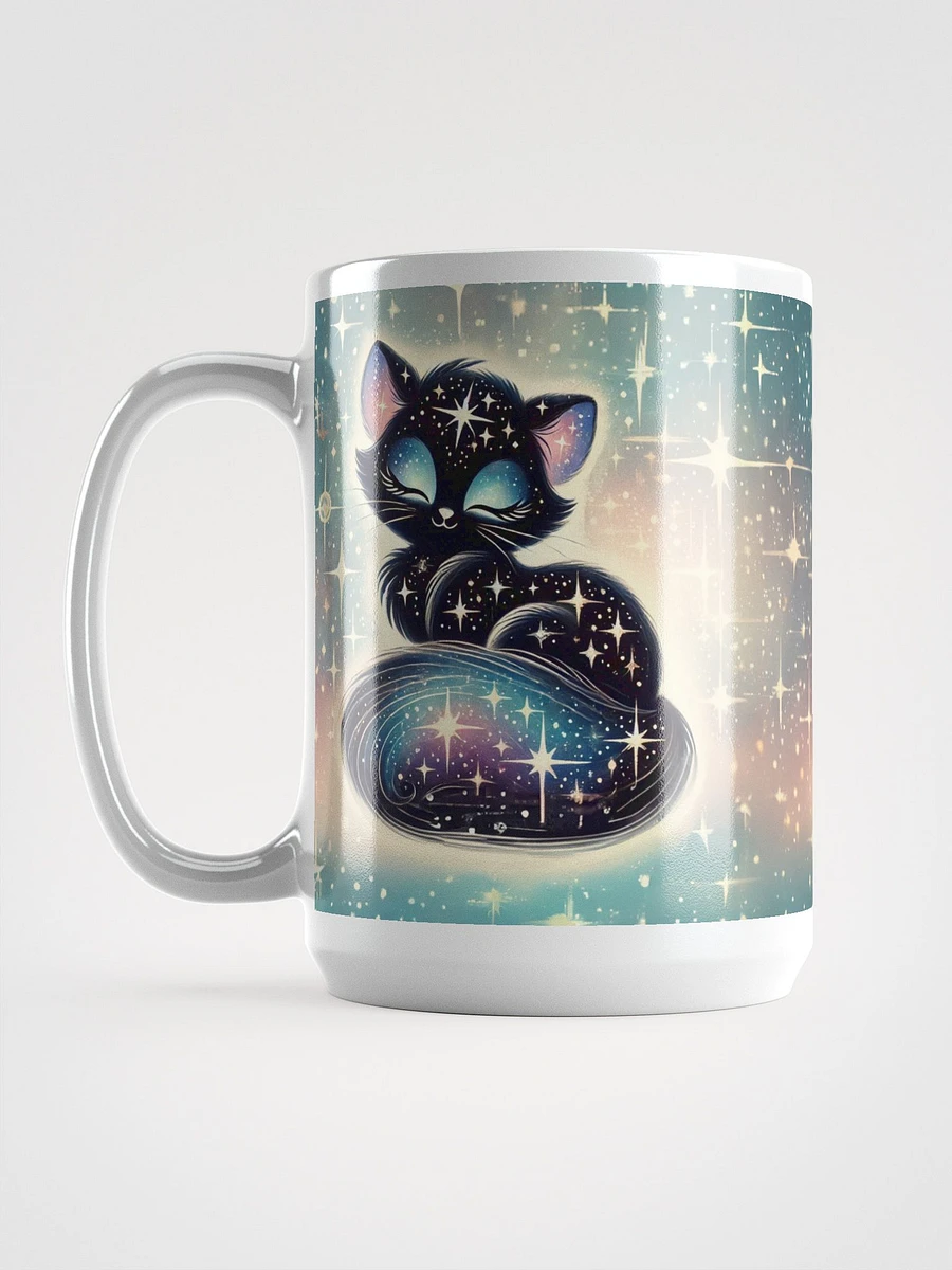 Celestial Kitty Cat - Glossy Black Mug product image (6)