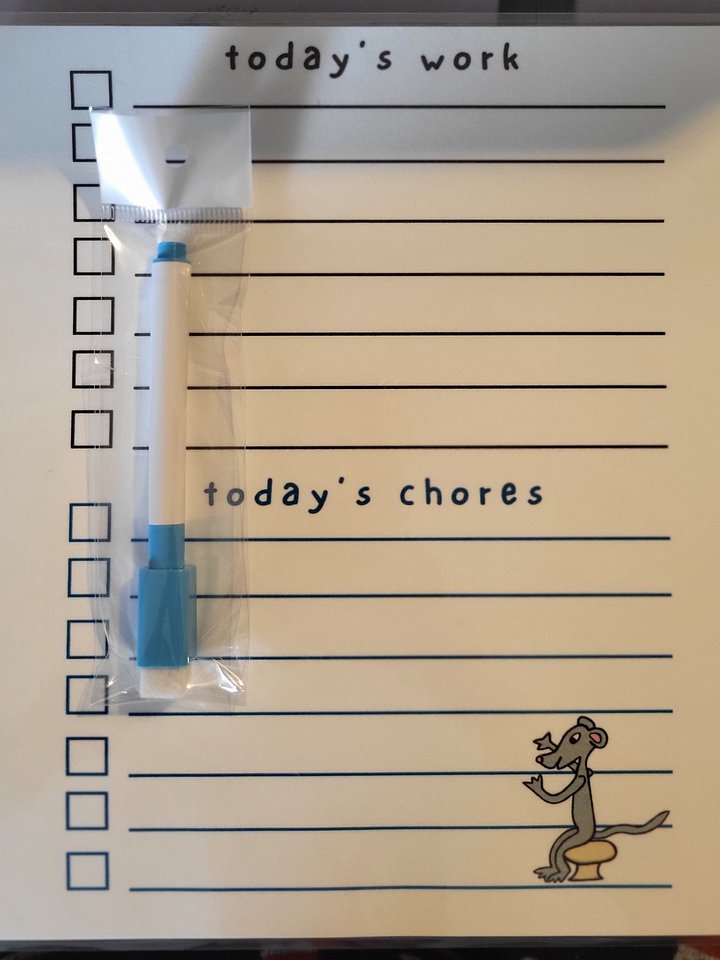Cute Cartoon Grey Boy Rat Sitting on a Mushroo Laminated To Do List with Dry Erase Marker product image (1)