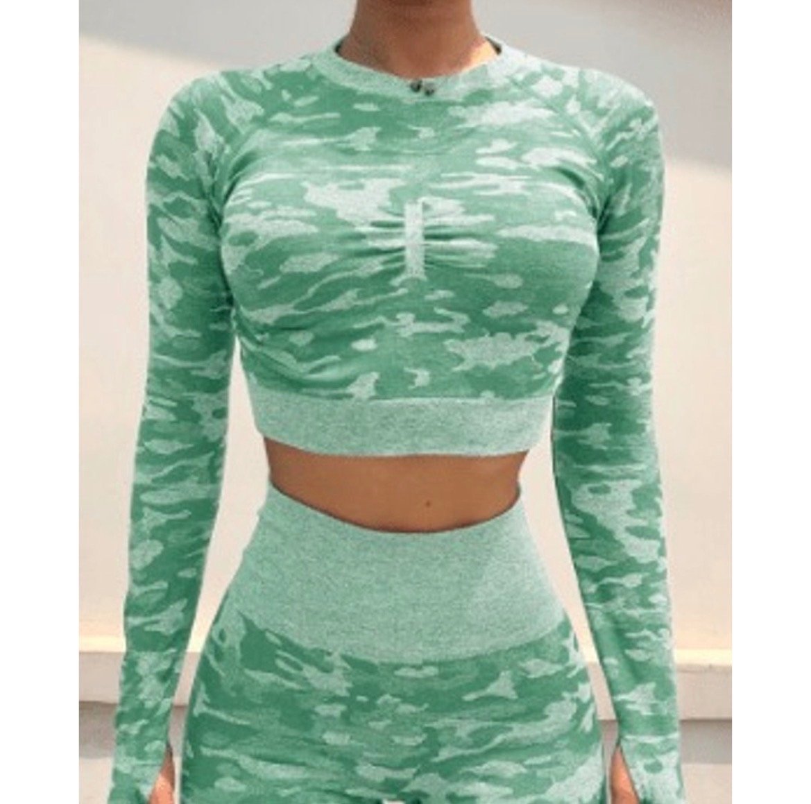 Seamless Camo Long Sleeve- Crop Top product image (5)