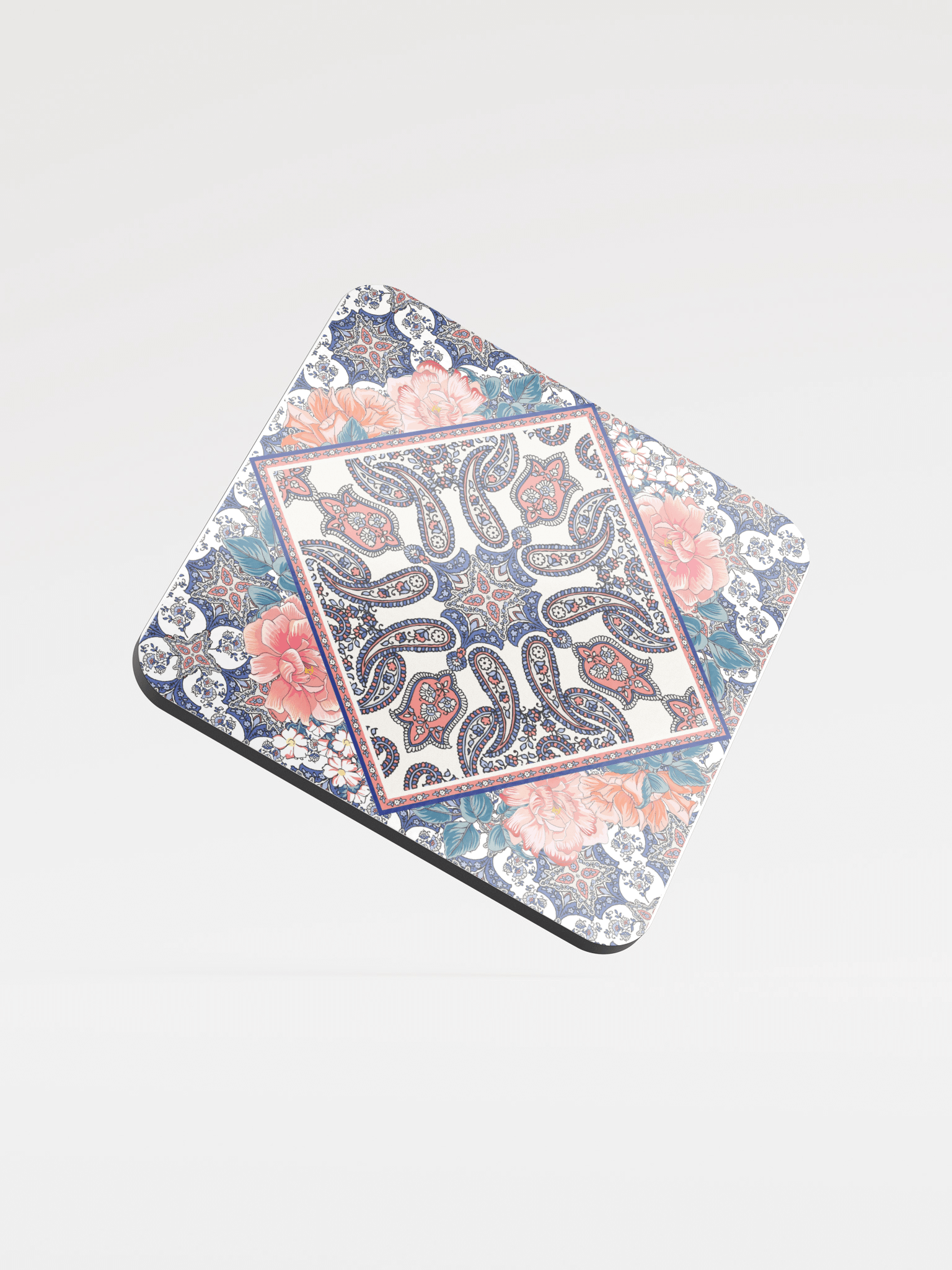 Boho Paisley Floral Coaster – Gloss Finish product image (3)