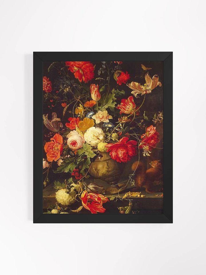 Baroque Floral Still Life with Red and White Blooms – Vintage Oil Painting Wall Art product image (1)