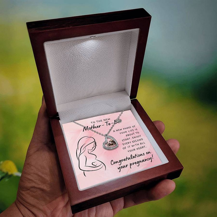 To the New Mother-To-Be Baby Feet Heart Necklace – New Phase Of Your Life product image (4)