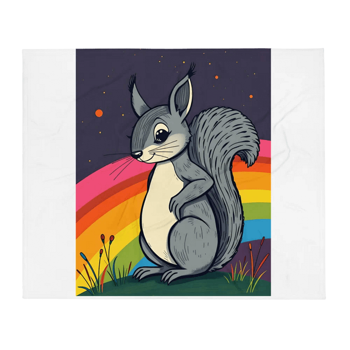 Whimsical Rainbow Squirrel Throw Blanket product image (2)