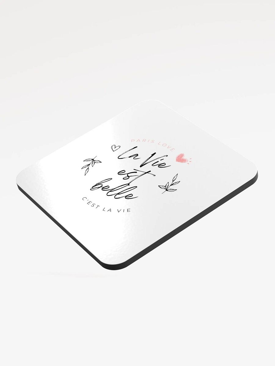 La vie est belle Glossed Cork Coaster product image (5)