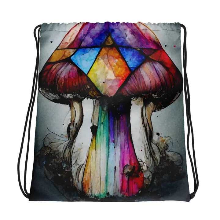 Surreal Spectrum Mushroom Drawstring Bag product image (1)