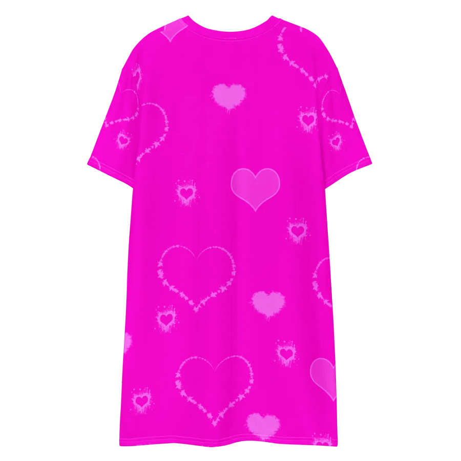 DiesmaHeart Hot Pink Hearts T-Shirt Dress product image (7)