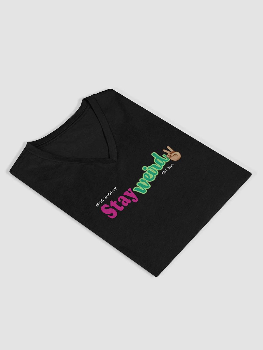 Stay Weird with a Peace Sign V Neck T product image (13)