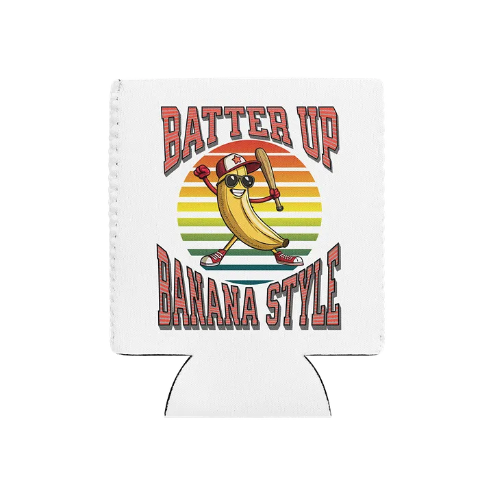 Batter Up Banana Style Baseball Retro Can Cooler product image (1)