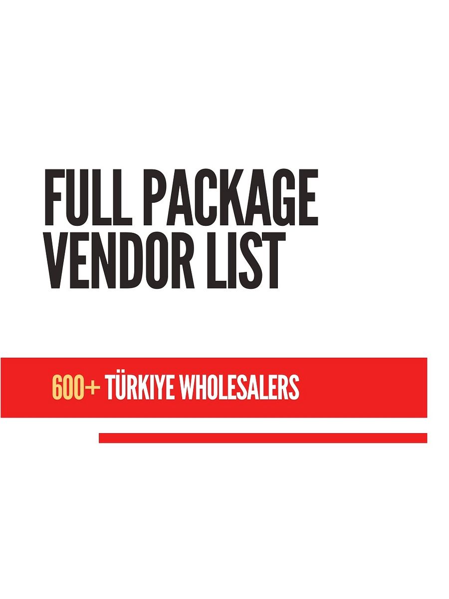 Turkiye Complete 400+ Wholesale Vendor List product image (1)