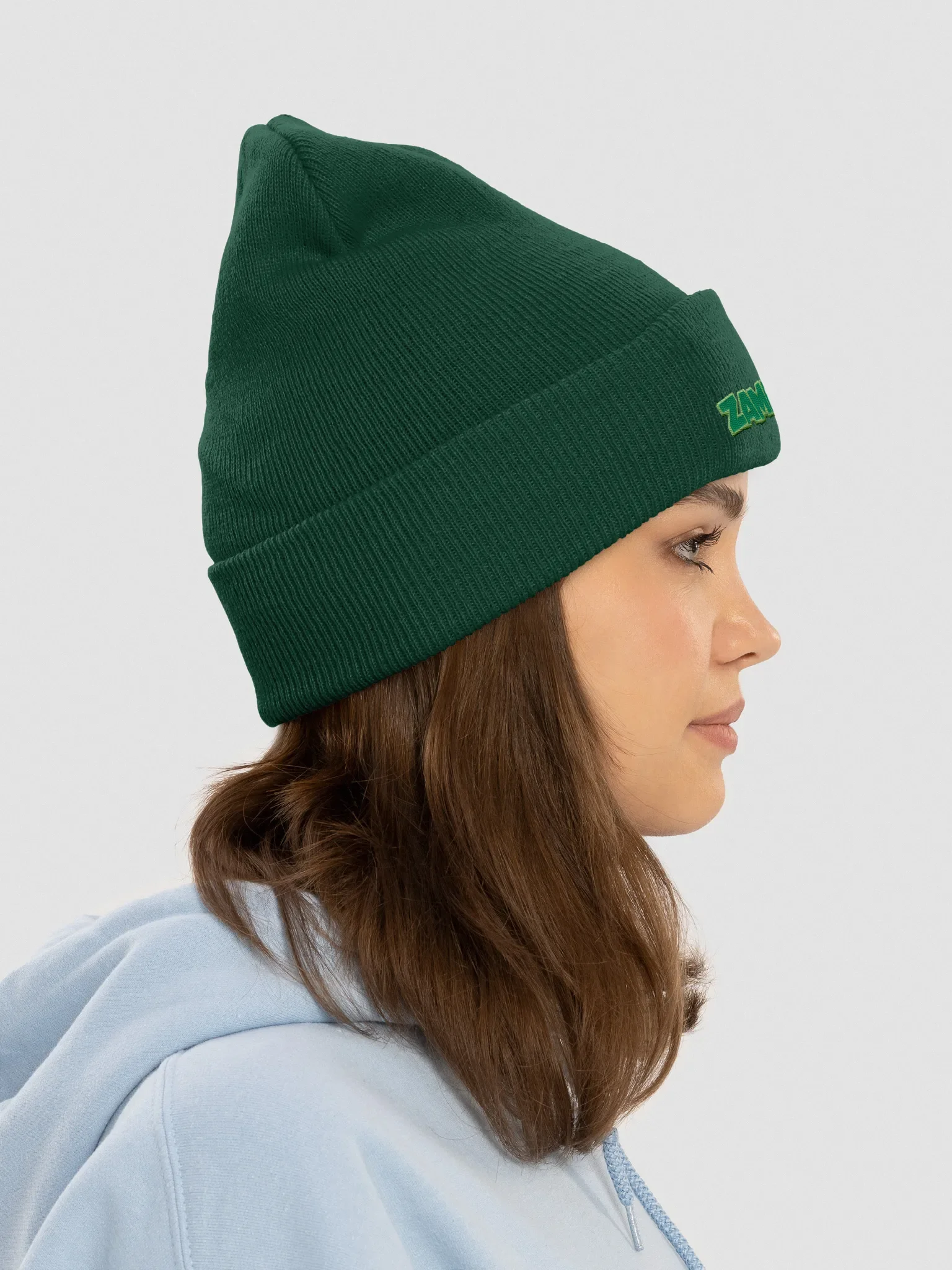 ZAMN Logo Beanie: Green product image (5)