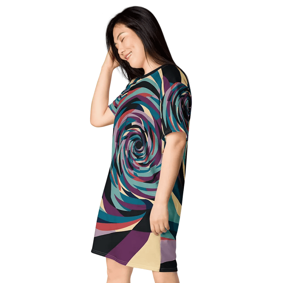 Abstract Lithographic Pattern Design T-shirt Dress - v1 product image (6)