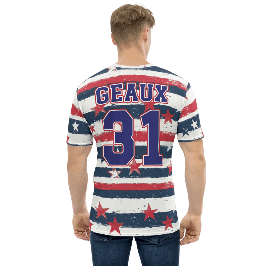 Geaux 31 (On Back) - Vintage Stars & Stripes Pattern Tee product image (1)