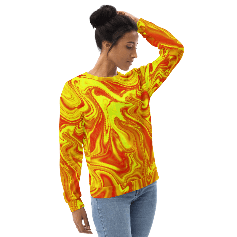 Sweatshirt - Yellow and Red Digital Fluid Art product image (6)