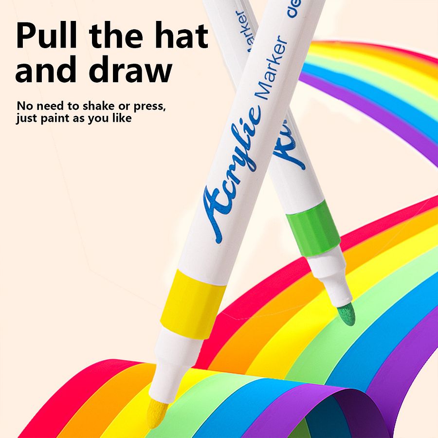 Deli Fine Tip Acrylic Paint Markers Pen product image (3)