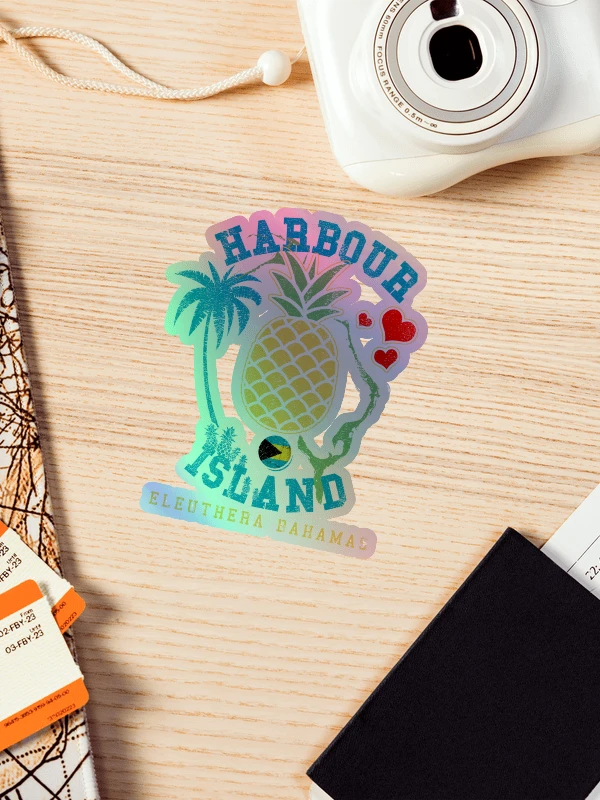 Harbour Island Eleuthera Bahamas Sticker Holographic : It's Better In The Bahamas Flag : Pineapple product image (1)