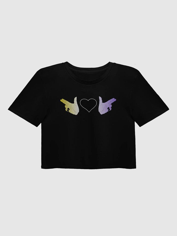 Finger Guns (enby flag) Crop Top product image (2)
