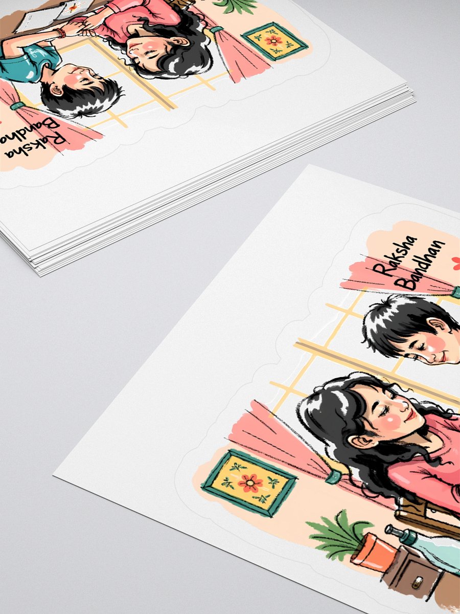 Sister-Brother Bond: Heartwarming Raksha Bandhan Art Sticker product image (4)