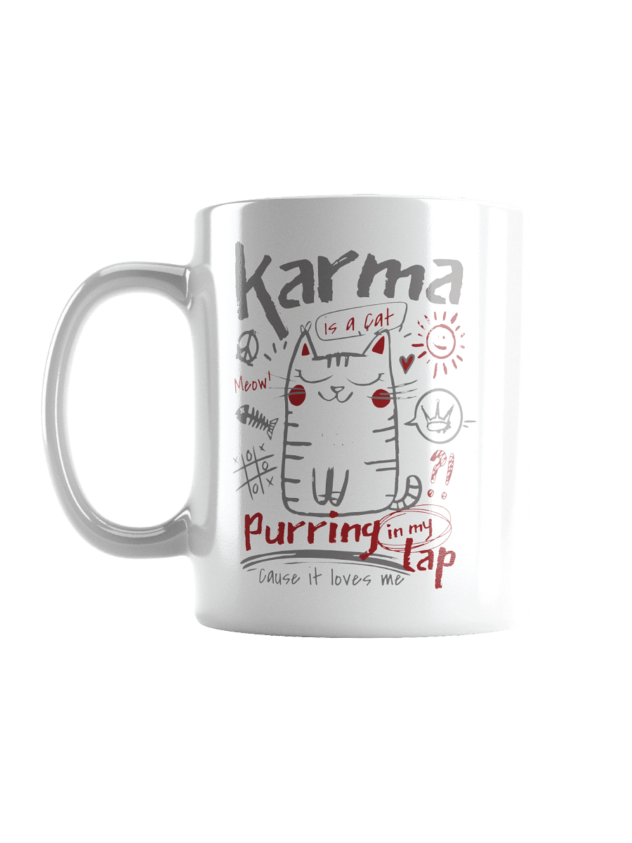 Karma is a Cat | White Glossy Mug product image (3)
