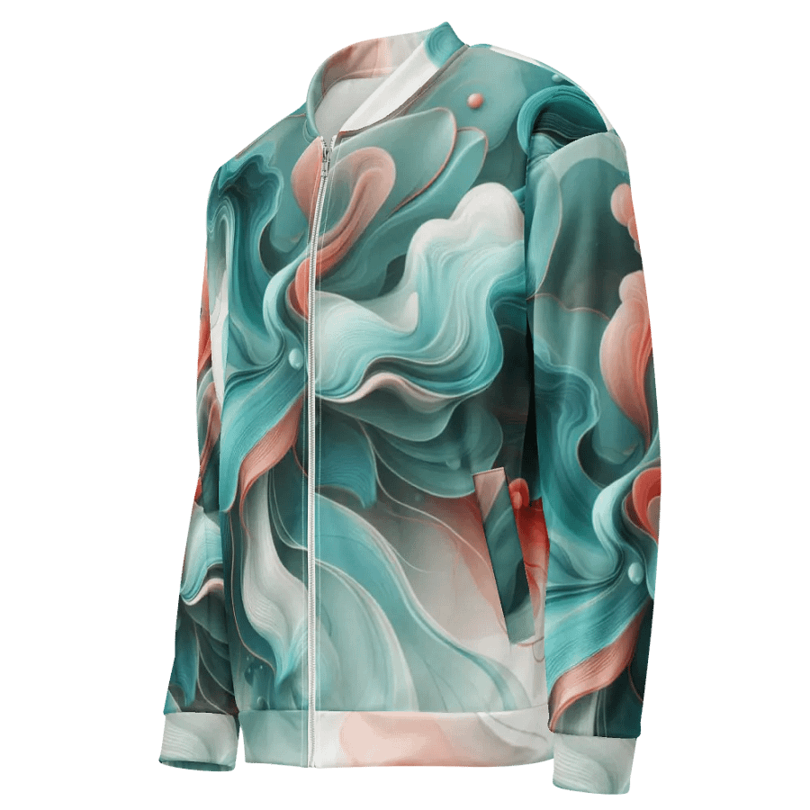 Ethereal Waves All-Over Print Bomber Jacket | AI Design product image (3)