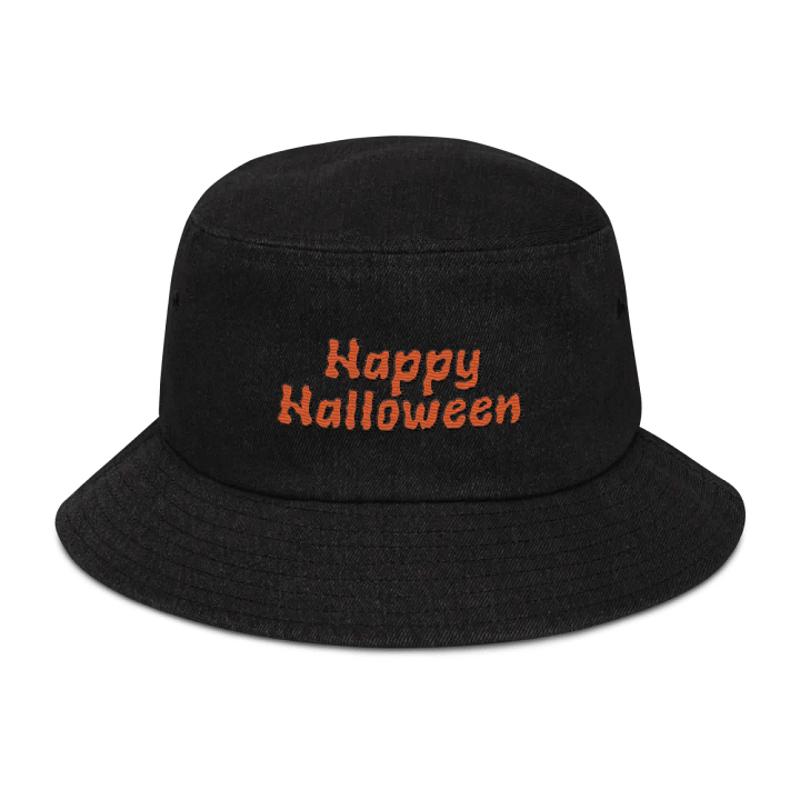 Happy Halloween Embroidered Denim Bucket Hat product image (1)