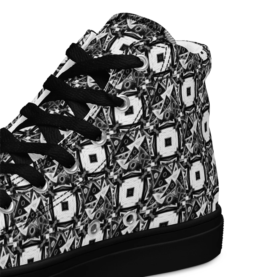 Abstract Monochrome Pattern Shapes and Squares Men's Canvas Shoes High Tops product image (14)
