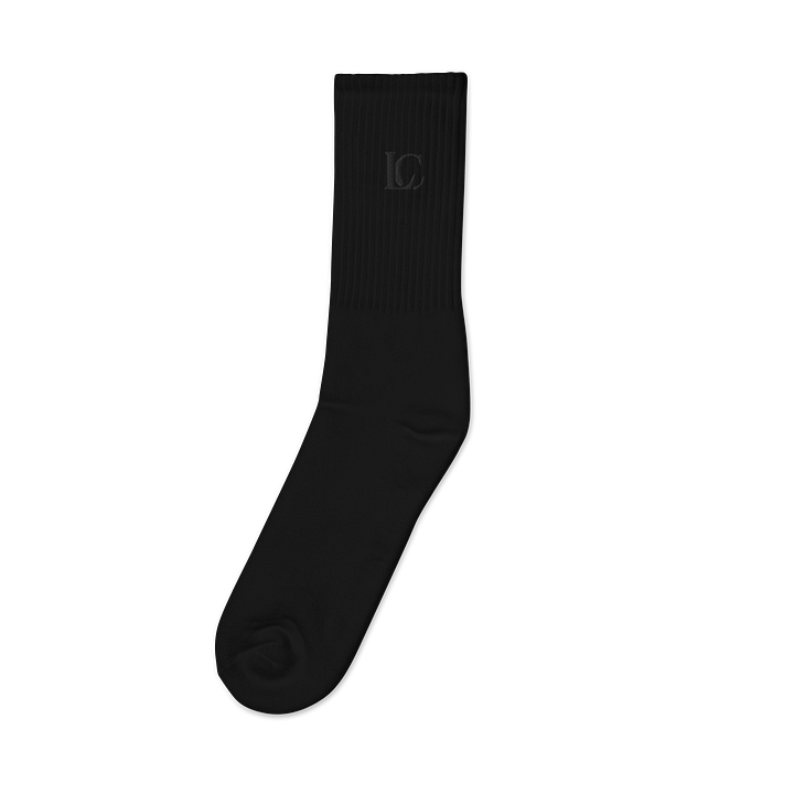 Embroidered Crew Socks (Black) product image (1)